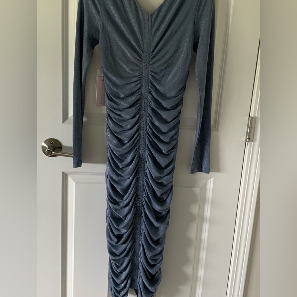 Rachel Parcell Shimmering Blue Long Sleeve Dress NWT